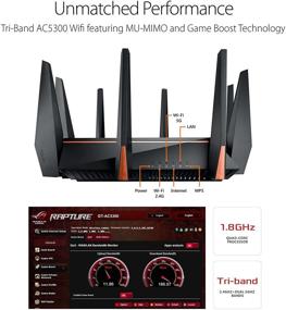img 3 attached to 🎮 ASUS ROG Rapture WiFi Gaming Router (GT-AC5300): Tri Band Gigabit Wireless, Quad-Core CPU, WTFast Game Accelerator & Lifetime Internet Security