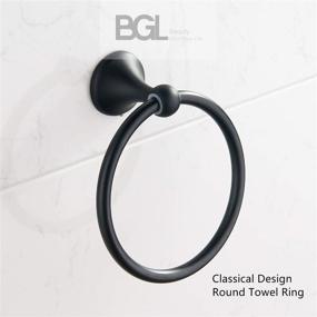 img 1 attached to 🔘 Black Round Towel Ring: Elegant Classical Design for Wall-Mounted Bathroom Décor