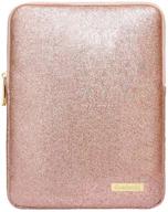 stylish rose gold tablet sleeve case for 9-11 inch ipads, samsung galaxy tab, and surface go - glitter pu leather pouch cover logo