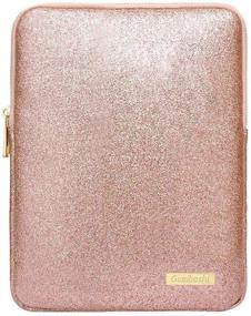 img 4 attached to Stylish Rose Gold Tablet Sleeve Case for 9-11 Inch iPads, Samsung Galaxy Tab, and Surface Go - Glitter PU Leather Pouch Cover