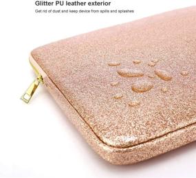 img 3 attached to Stylish Rose Gold Tablet Sleeve Case for 9-11 Inch iPads, Samsung Galaxy Tab, and Surface Go - Glitter PU Leather Pouch Cover