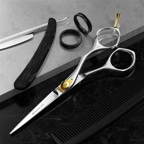 img 3 attached to ✂️ Suvorna Razeco e10 Hair Cutting Scissors - Professional Hair Shears (6-inch) for Women, Men & Kids - Razor Sharp Blades, Barber Scissors with Tension Adjustment