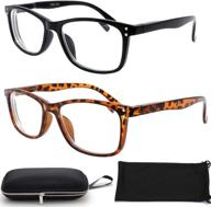 👓 nearsighted myopia distance driving shortsighted glasses: 2 pair, square shape, -2.00 (for men and women) logo