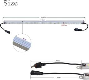 img 3 attached to 🐠 LEDENET Two 20" 6500K-7000K White Ultra Bright 30LEDs 5050 Aquarium LED Strip - Waterproof Aluminum Lights 12V DC Linear Lighting for Fish Tanks