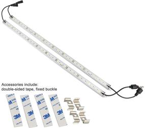 img 2 attached to 🐠 LEDENET Two 20" 6500K-7000K White Ultra Bright 30LEDs 5050 Aquarium LED Strip - Waterproof Aluminum Lights 12V DC Linear Lighting for Fish Tanks