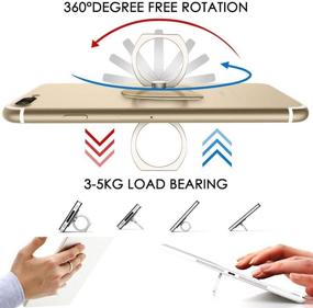 img 2 attached to Держатель для смартфона с 360° пальцевой подставкой, автодержателем и крючком - Pixdezines фиолетовые ананасы Алоха на DIY фоне