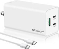 🔌 newway 65w 3 port pd qc 3.0 gan usb-c fast charger - foldable, usb-c wall charger for laptop, smartphone, macbook, iphone 12 and more logo