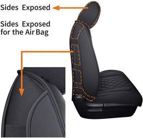 img 1 attached to YIERTAI Waterproof Faux Leather Seat Covers for Toyota Tundra - Front Seats Only (Fit for Crew, Double, & Extended Cab) - 2008-2022 Pickup Truck - 2 PCS (Black)