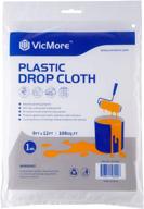 🎨 vicmore 9x12 feet clear plastic drop cloth – waterproof painting tarp, plastic cover, and sheeting логотип