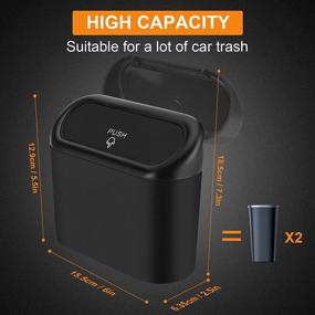 img 1 attached to Wontolf Car Trash Can Bin with Lid: Compact and Leakproof Mini Vehicle 🚗 Garbage Container with 30pcs Trash Bags for Car, Office, Kitchen, Bedroom, and Home Organization
