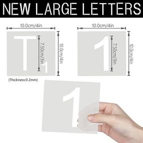 img 3 attached to 🎨 36 PCS Plastic Reusable Letter Stencils for Wood Painting - Alphabet and Number Templates for DIY Craft Projects (4 inch)