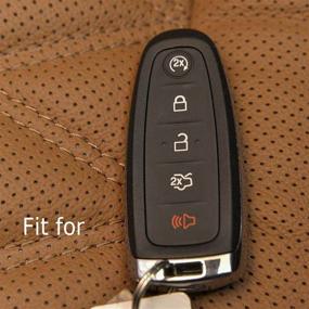 img 3 attached to 2Pcs XUHANG Silicone Key Skin Cover: Ford Edge Escape Explorer Focus LINCOLN MKS MKT MKX MKZ Keyless Entry Smart Remote Case (Red/Blue) - 5 Buttons Protector Shell
