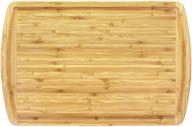 🔪 high-quality malibu bamboo cutting board with juice groove - 18" x 12" - natural логотип