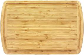 img 4 attached to 🔪 High-Quality Malibu Bamboo Cutting Board with Juice Groove - 18" x 12" - Natural