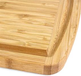 img 1 attached to 🔪 High-Quality Malibu Bamboo Cutting Board with Juice Groove - 18" x 12" - Natural