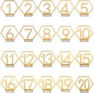 🎉 exquisite gold hexagon hollow out table numbers with holder base - perfect for wedding, catering, party, event décor - by maggie yuan logo