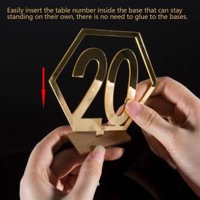 img 1 attached to 🎉 Exquisite Gold Hexagon Hollow Out Table Numbers with Holder Base - Perfect for Wedding, Catering, Party, Event Décor - by Maggie Yuan