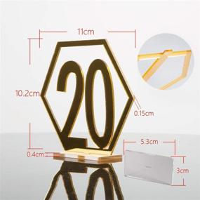 img 2 attached to 🎉 Exquisite Gold Hexagon Hollow Out Table Numbers with Holder Base - Perfect for Wedding, Catering, Party, Event Décor - by Maggie Yuan