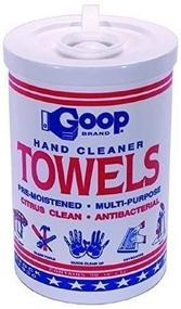 img 1 attached to 🧽 GOOP #930 Hand Cleaning Towel, Multi-purpose Dispensing Bucket for Hands, Tools, Shoes, Cars, Bikes | Removes Grease, Tar, and More | 90 Count