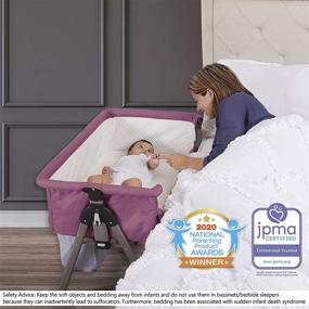 img 3 attached to Dream On Me Lotus Bassinet & Bedside Sleeper: Berry Pink Dreamland Delight!