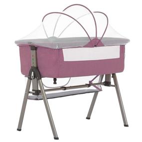 img 4 attached to Dream On Me Lotus Bassinet & Bedside Sleeper: Berry Pink Dreamland Delight!