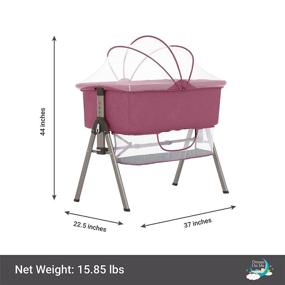 img 1 attached to Dream On Me Lotus Bassinet & Bedside Sleeper: Berry Pink Dreamland Delight!