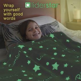 img 3 attached to 🌟 Liderstar Pink Glow in The Dark Throw Blanket, Ultra Soft Fuzzy Plush Fleece, Adorned with Stars and Inspiring Messages, Ideal Christmas Birthday Gift for Girls, Kids, Women, Teens, and Toddlers, 50"x 60