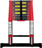 🪜 beetro 12.5ft aluminum telescopic extension ladder for roofing business, outdoor work, household use and more | 330lbs max capacity | enhanced durability and safety with balance rod логотип