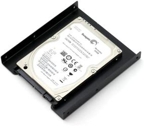 img 2 attached to 💽 Metal SSD HDD Holder Kit 2.5 to 3.5 Inch for Desktop PC SSD Server Hard Drive Tray - Includes Mounting Adapter Bracket Dock, SATA 3.0 Cable, and IDE 4P Male to SATA 15 Pin Female Power Extension Cable