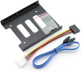 img 3 attached to 💽 Metal SSD HDD Holder Kit 2.5 to 3.5 Inch for Desktop PC SSD Server Hard Drive Tray - Includes Mounting Adapter Bracket Dock, SATA 3.0 Cable, and IDE 4P Male to SATA 15 Pin Female Power Extension Cable