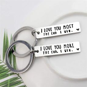 img 3 attached to Stainless Lovers Keychain Creative Letter