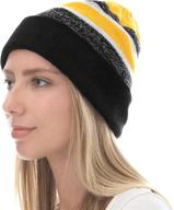 🧣 winter beanie hat with soft cuff, pom pom and stripe knit design - ideal skull slouch ski hat from the hat depot логотип