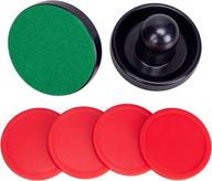 🎮 premium jollylife black air hockey pushers set of 2 with 4 red pucks for high-intensity gameplay логотип