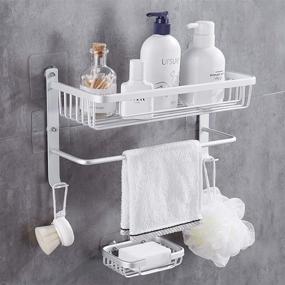 img 4 attached to 🚿 Hoomtaook Bathroom Shower Caddy Corner Shelves - Adhesive & Drilling-Free Shower Shelf for Waterproof Storage (1-Pack)