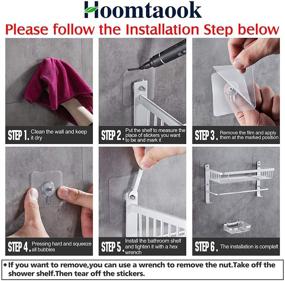 img 1 attached to 🚿 Hoomtaook Bathroom Shower Caddy Corner Shelves - Adhesive & Drilling-Free Shower Shelf for Waterproof Storage (1-Pack)