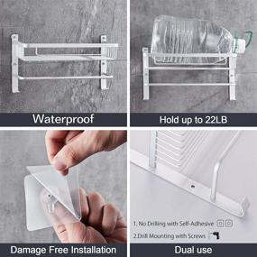 img 2 attached to 🚿 Hoomtaook Bathroom Shower Caddy Corner Shelves - Adhesive & Drilling-Free Shower Shelf for Waterproof Storage (1-Pack)