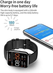 img 3 attached to 📱 Advanced 1.69 inch Touch Smart Watch with Music & Camera Control | Fitness Tracker, Heart Rate Monitor | Men's and Women's Sports Watch