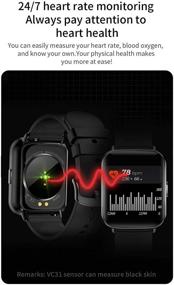 img 1 attached to 📱 Advanced 1.69 inch Touch Smart Watch with Music & Camera Control | Fitness Tracker, Heart Rate Monitor | Men's and Women's Sports Watch