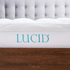 img 1 attached to LUCID Queen Size Ultra Plush 3-Inch Down Alternative Fiber Bed Mattress Topper - Hypoallergenic Pillow Top - Soft & Breathable Cotton Percale Cover in White