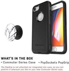 img 3 attached to 📱 OtterBox COMMUTER SERIES Case for iPhone SE (2nd Gen - 2020) & iPhone 8/7 (NOT PLUS) – BLACK with PopSockets PopGrip – DOVE WHITE MARBLE