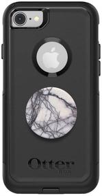 img 2 attached to 📱 OtterBox COMMUTER SERIES Case for iPhone SE (2nd Gen - 2020) & iPhone 8/7 (NOT PLUS) – BLACK with PopSockets PopGrip – DOVE WHITE MARBLE