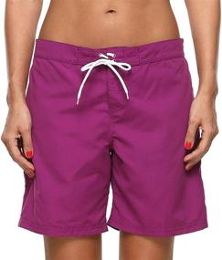 img 4 attached to ATTRACO Women's Long Board Shorts with Tummy Control and High Waist - Perfect for Active Swimwear