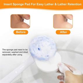 img 2 attached to 🚿 Soft Silicone Body Scrubber for Shower with Long Handle - Non-Slip Bath Brush for Easy Lather and Skin Exfoliation - Suitable for All Skin Types - Men & Women