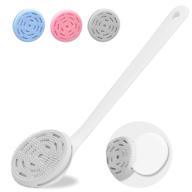 🚿 soft silicone body scrubber for shower with long handle - non-slip bath brush for easy lather and skin exfoliation - suitable for all skin types - men & women logo