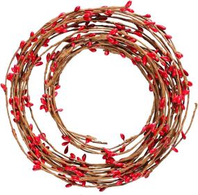 img 4 attached to Enhance Christmas Craft Décor 🎄 with Resinta 42ft Red Pip Berry Garland