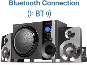 img 3 attached to Boytone BT-225FB Беспроводная Bluetooth Стерео Аудио Колонка Система полки, улучшенные басы, чистые высокие, чистый звук, FM-радио, вход/выход USB/SD/RCA, для телефонов, ноутбуков, DVD-плееров, 60 Вт