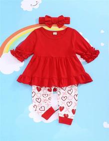 img 3 attached to Adorable Toddler Baby Girl Love Heart Print Dress: Long Sleeve Ruffles Skirt Tutu Outfits fit for a Princess