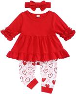 adorable toddler baby girl love heart print dress: long sleeve ruffles skirt tutu outfits fit for a princess logo