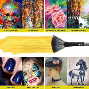 img 1 attached to Ultimate Acrylic Painting Brush Set for Artists: High-Quality Paint Brushes and Acrylic Set