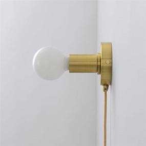 img 1 attached to BRIGHTTIA Plug-In Simple Ring Wall Sconce Light - Brushed Gold - Modern Minimalist Lighting For Apartments And Dorms - Mid Century Industrial Exposed Bulb Wall Lamp - 15Ft Fabric Cord (BW0005-1GP)